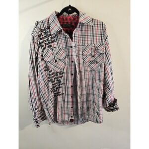 Vintage Coogi Luxe Flip Cuff‎ Embroidered Button Front Shirt Size Large